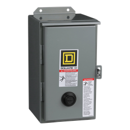 8536SBA2V06 – NEMA Motor Starter, Type S, nonreversing, Size 0, 18A, 5 HP at 460 VAC, 5 kA SCCR, 3 phase, 3 pole, melting alloy, 480 VAC coil, NEMA 12