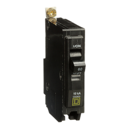 QOB160 – Mini circuit breaker, QO, 60A, 1 pole, 120/240VAC, 10kA, bolt on