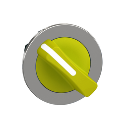 ZB4FD205 – Head for selector switch, Harmony XB4, yellow handle, flush, 30mm, 2 positions, stay put