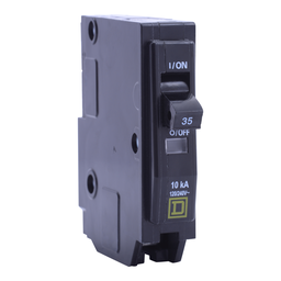 QO135 – Mini circuit breaker, QO, 35A, 1 pole, 120/240VAC, 10kA, plug in
