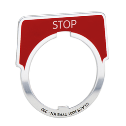 9001KN202 – 30mm Push Button, Type K, aluminum legend plate, red, marked STOP