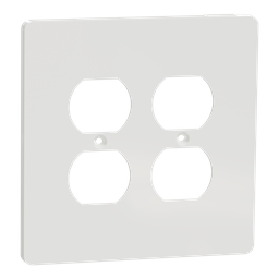 SQWS422012WH – Cover frame, X Series, for 2 duplex socket-outlet, 2 gangs, screw fixed, mid sized plus, white, matte finish