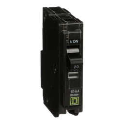 QH120 – Mini circuit breaker, QO, 20A, 1 pole, 120/240VAC, 65kA, plug in