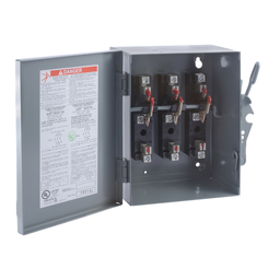 92351 – Safety switch, double throw, non fusible, 30A, 240V, 3 pole, NEMA 1, fuse class T4