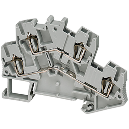 NSYTRR24D – Terminal block, Linergy TR, spring type, feed through, 2 level, 4 points, 2.5mm², grey, set of 50