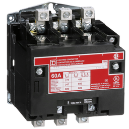 8903SPO2V02 – Contactor, Type S, multipole lighting, electrically held, 60A, 3 pole, 110/120VAC 50/60Hz coil, open style