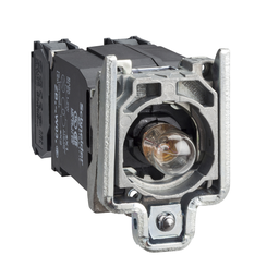 ZB4BW035 – Complete body/contact assembly and light block, Harmony XB4, with body/fixing collar, BA9s incandesent bulb, 110…120V, 1NO   1NC