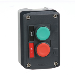 XALD211H29H7 – Harmony, dark grey control station, green flush and red flush push buttons, 22 mm spring return