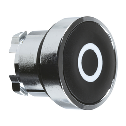 ZB4BA232 – Head for non illuminated push button, Harmony XB4, metal, flush, black, 22mm, spring return, marked O