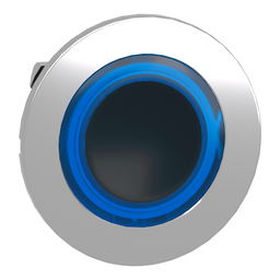 ZB4FW963 – Head for illuminated push button, Harmony XB4, plastic, blue flush, 30mm, universal LED, spring return, illuminated ring