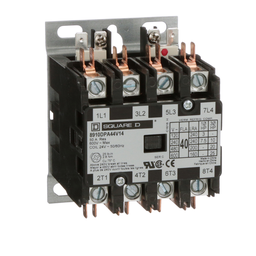 8910DPA44V14 – Contactor, Definite Purpose, 40A, 4 pole, 25HP at 575VAC, 3 phase, 24/24VAC 50/60Hz coil, open
