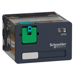 RPM41BD – plug-in relay, Harmony electromechanical relays,  15A, 4CO, lockable test button, 24V DC