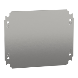 Square D NSYMM3025 7.9 Inch x 9.8 Inch Plain Galvanized Steel Mounting Plate