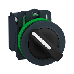 XB5FD21 – Antimicrobial Selector switch flush mounted, Harmony XB5, plastic, black, 30mm, 2 positions, stay put, 1NO