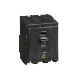QO325 – Mini circuit breaker, QO, 25A, 3 pole, 120/240VAC, 10kA, plug in