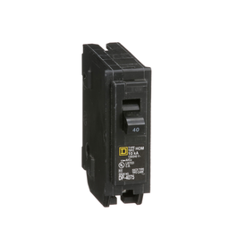 HOM140 – Mini circuit breaker, Homeline, 40A, 1 pole, 120/240VAC, 10kA AIR, standard type, plug in, UL
