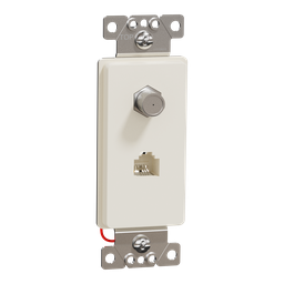 SQR87CT1LA – TV/telephone socket, X Series, F connector/RJ11 (4P4C), 1 gang, light almond, matte finish