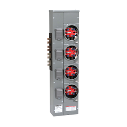 EZMR314125CUX – Branch unit, EZ Meter-Pak, 125A, 4 x 5 jaw sockets, 208Y/120VAC, no bypass, ringless, 1200A Cu busbar