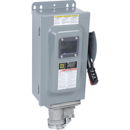 HU362AWCVW – Safety switch, heavy duty, non fusible, 60A, 600VAC/DC, 3 poles, 60HP, NEMA 12K, Crouse-Hinds Arktite, viewing window