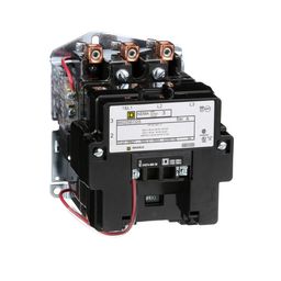 8502SEO2V02S – NEMA Contactor, Type S, nonreversing, Size 3, 90A, 50 HP at 575 VAC, 3 phase, up to 100 kA, 3 pole, 120 VAC coil, open