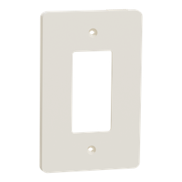 SQWS141001LA – Cover frame, X Series, 1 gang, screw fixed, mid sized plus, light almond, matte finish