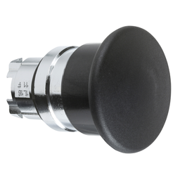 ZB4BC2 – Head for non illuminated pushbutton, Harmony XB4, mushroom 40mm, metal, black, 22mm, spring return