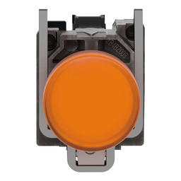 XB4FW35M5 – Illuminated push button, Harmony XB4, metal, orange flush mounted, 30mm, universal LED, plain lens, 1NO   1NC, 230V AC