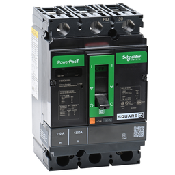 HDF36110 – Circuit breaker, PowerPacT H, 110A, 3 pole, 600VAC, 14kA, busbar, thermal magnetic, 80%