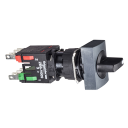 XB6DD225B – Selector switch, Harmony XB6, black rectangular, 16mm, 3 positions, stay put, 1NO   1NC