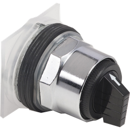 9001KS72B – Selector switch head, Harmony 9001K, metal, standard handle, black, 30mm, 3 positions, spring return right to center