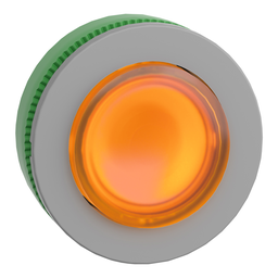 ZB5FH53C0 – Head for illuminated push button, Harmony XB5, grey bezel, orange projecting, 30mm, universal LED, push-push, unmarked