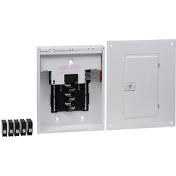 VCP1024 – Load center, Homeline, 1 phase, 12 spaces, 24 circuits, 100A convertible main breaker, PoN, NEMA1, gnd bar, combo cover