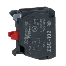 ZBE102 – Harmony, 22mm Push Button, add on contact block, 1 NC, screw clamp terminal