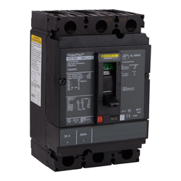 HDM36125 – Circuit breaker, PowerPacT H, 125A, 3 pole, 600VAC, 14kA, lugs, thermal magnetic, 80%
