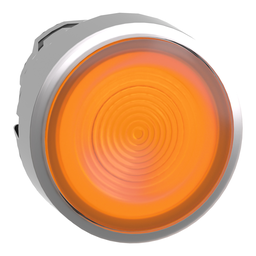 ZB4BW353S – Head for illuminated push button, Harmony XB4, metal, orange flush, 22mm, universal LED, spring return, grooved lens