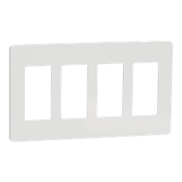 SQWP141004WH – Cover frame, X Series, 4 gangs, screwless, white, matte finish