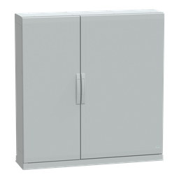 NSYPLAZ12123G – Floor standing polyester enclosure, Thalassa PLA, plain door, open bottom, 1250x1250x320mm, IP54, IK10
