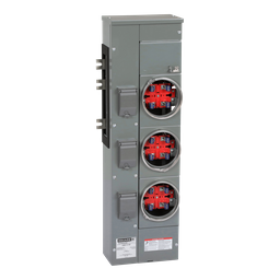 EZM113125 – Branch unit, EZ Meter-Pak, 125A, 3 x 4 jaw sockets, 120/240VAC, no bypass, ringed, 800A Al busbar