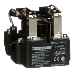 8501CO16V14 – Power Relay, Type C, 2 hp, 30A resistive at 300VAC, DPDT, 2 normally open and 2 normally closed contact, 24VAC coil
