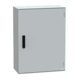 NSYPLM86VG – Wall mounted polyester enclosure, Thalassa PLM, plain door, with handle, 847x636x300mm, IP66, IK10, RAL 7035