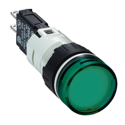 XB6AV3BB – Complete pilot light, Harmony XB6, round green, plastic, 16mm, integral LED 12…24V