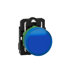 XB5AVG6 – Pilot light, Harmony XB5, grey plastic, blue, 22mm, universal LED, plain lens, 110…120V AC