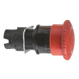 ZB6AS834 – Head for emergency stop push button, Harmony XB6, red mushroom 30mm, 16mm, trigger latching turn to release, unmarked
