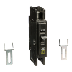 QOUR110 – Mini circuit breaker, QOU, 10A, 1 pole, 120/240 VAC, 10kA, field reversible lugs