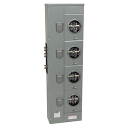 EZML114225 – Branch unit, EZ Meter-Pak, 225A, 4 x 5 jaw sockets, 120/240VAC, lever bypass, ringless, 1200A Al/Cu busbar