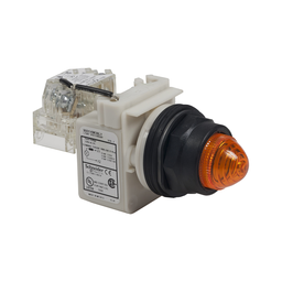 9001SKT38LWW31 – Push-to-test pilot light, Harmony 9001SK, plastic, polycarbonate, fresnel lens, white, 30mm, LED white, 120V