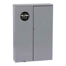 QU12L400SL150 – Meter mains, QO, CSED, ringless socket, 400A, surface mount, maximum 12 spaces, Class 320 with lever bypass