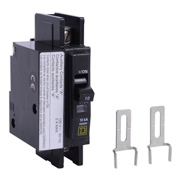 QOU1101200 – Mini circuit breaker, QOU, 10A, 1 pole, 120/240 VAC, 10kA, auxiliary switch
