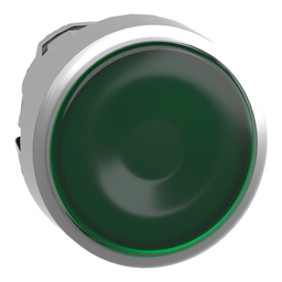 ZB4BA38 – Head for illuminated push button, Harmony XB4, metal, green flush, 22mm, universal LED, for insertion legend