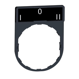 ZBY2186 – Legend holder, Harmony XB4, 30 x 40mm, plastic, 8 x 27mm legend, white marked I-O-II